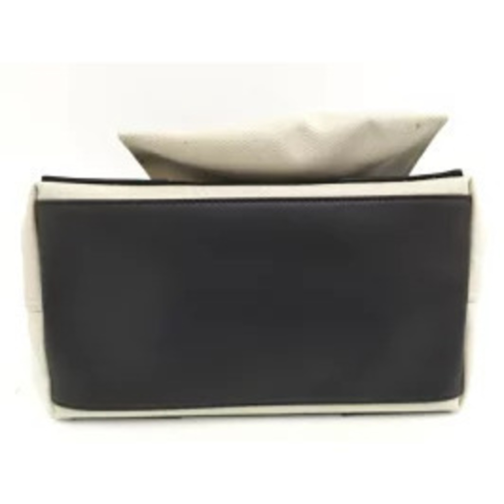 BALENCIAGA Navy Blue Cabas Tote Bag Canvas White - Picture 4 of 9